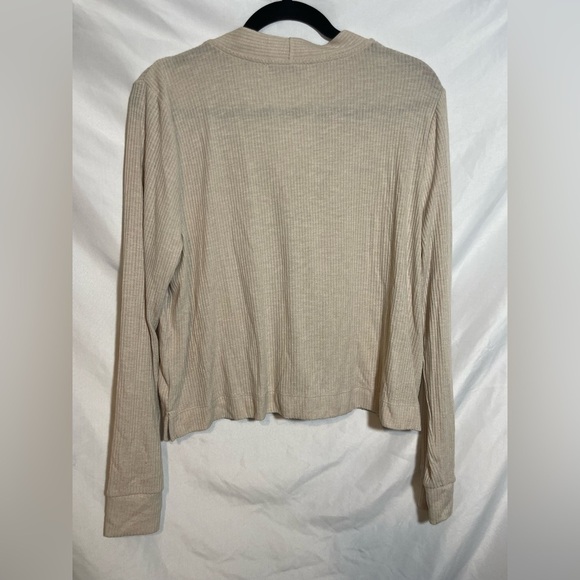 LOFT Beige Ribbed Cardigan - Picture 6 of 8